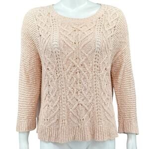 Lauren Conrad Sweater Womens Small Blush‎ Pink Oversized Knit Feminine Boho Cozy